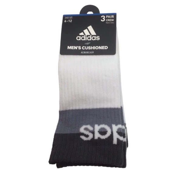 Adidas 3pk. Cushioned Crew Socks (NWT) - Picture 3 of 3